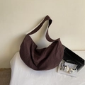 Braune karierte Hobo-Tasche mit großem Fassungsvermögen und breitem Gurt - Kaffee Kariert