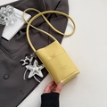Yellow pebble leather crossbody phone bag with silver star and balloon dog charm - Yellow with Pendant