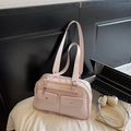 Borsa a tracolla vintage rosa per donna in pelle PU lucida con tasche in stile JK - Rosa