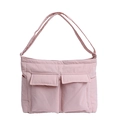 Rosa minimalistische Umhängetasche aus Segeltuch mit praktischen Taschen für Reisen - Rosa