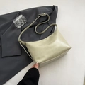 Minimalist light green PU leather underarm bag with adjustable strap and metallic buckle - Green Without Pendant