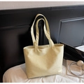 Sac fourre-tout jaune crème minimaliste avec chiffres gaufrés pour le bureau - Jaune