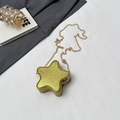 Chic gold glitter star shaped mini crossbody bag with a metallic chain strap - Gold Small
