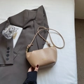 Chic beige hobo shoulder bag with knot strap detail and gold hardware for women - Khaki No Pendant