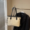 Sac cabas crème chic avec motifs ours et lanières en cuir suspendu à un cintre - Blanc Crème (Sans Pendentif)