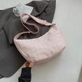 Sac à bandoulière rose à carreaux avec broderie ours et bandoulière réglable chic - Rose Sans Pendentif
