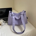 Bolso de viaje de lona morado claro de gran capacidad con correa ajustable - Morado