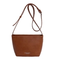 Brown minimalist large capacity underarm bucket bag with adjustable shoulder strap - No Pendant / Brown