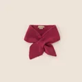 Bufanda de punto rosa ciruela para niños con diseño cruzado y lana suave - Estilo de Lazo Cruzado Color Sólido Rosa Ciruela