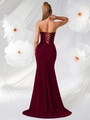 Elegantes burgunderrotes Abendkleid mit Schnürkorsett am Rücken und schmaler Meerjungfrau-Form - XS / Corsage Rücken Stil / Burgunderrot