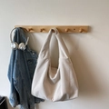 Bolso tote de pana blanco crudo de gran capacidad con correa ancha de hombro - Blanco Roto