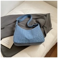 Blue leopard embossed large tote bag with adjustable strap on grey blazer background - No Pendant / Blue