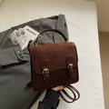 Vintage dunkelbrauner Rucksack aus Wildleder und Kunstleder im 2-Wege-Stil - Kaffeebraun