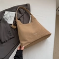 Borsa hobo retrò in pelle nabuk kaki con tracolla e ciondolo mini pochette abbinata - Cachi