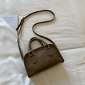 Vintage dark brown PU leather crossbody bag with retro texture and gold hardware - Beige Khaki Without Charm