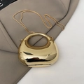 Mini Goldene Kettentasche mit Spiegeleffekt und Rundgriff für gehobene Damenmode - Gold