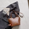 Schicke braune Retro-Eimertasche mit Tragegriff und verstellbarem Schultergurt für Damen - Gelbbraun Ohne Anhänger
