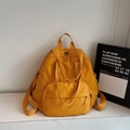 Zaino versatile giallo senape grande capacità con tessuto impermeabile e doppie cinghie - Giallo