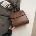 Vintage dark brown faux leather multi-functional backpack with embossed letters - Coffee without Pendant