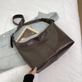 Fashionable dark brown large crescent tote bag with adjustable shoulder strap - Coffee without Pendant