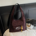 Elegante borsa hobo con stampa leopardata e grande capacità per il pendolare quotidiano - Borgogna