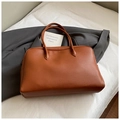 Elegante borsa tote marrone caramello con texture in pelle martellata e grande capacità - Marrone Senza Ciondolo