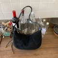 Fashionable black matte suede dumpling underarm bag with gold zipper and long strap - Black without Pendant