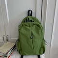 Matcha green lightweight large capacity backpack with adjustable drawstrings - No Pendant / Green