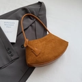 French vintage leopard shoulder bag in dark brown suede and smooth leather patchwork - Brown