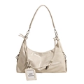 Bolso de hombro blanco lechoso elegante con textura arrugada y detalle de nudo de moda - Blanco Roto