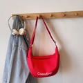 Vibrant red quilted dumpling bag with adjustable strap and casual aesthetic - Wine Red Without Pendant