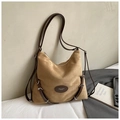 Camel suede multifunctional backpack with adjustable straps for women commuting - Khaki (No Pendant)