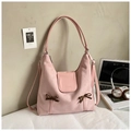 Vintage Tragetasche in Rosa mit Leoparden-Schleifen und zwei Riemen für Damen - Rosa
