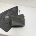 Large dark grey faux leather tote bag with long shoulder strap for commuting - Gray