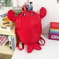 Zaino rosso vivace a forma di aragosta con design creativo a cartone e spallacci robusti - Rosso