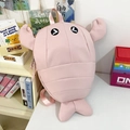 Zaino a forma di aragosta rosa in tela con grandi chele e occhi ricamati per bambini - Rosa