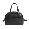 Classic black pillow handbag in matte finish with gold-tone hardware and crossbody strap - Black without Pendant