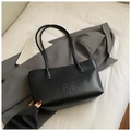 Grand sac cabas en cuir noir texturé avec lettrage embossé pour un style urbain élégant - Noir sans Pendentif