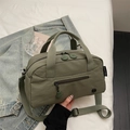 Bolso tote de nailon verde Morandi con correa ajustable y diseño de gran capacidad - Verde