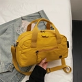 Bolso bandolera de nailon amarillo con asa resistente y correa ajustable - Amarillo