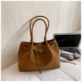 Detailed view of a brown suede tote bag styled with a laptop for professional commuting - Brown No Pendant