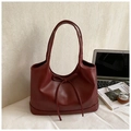Chic burgundy tote bag with bow detail and large capacity for daily fashion - No Pendant / Burgundy