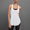 Camiseta de tirantes deportiva blanca y holgada para mujer, ideal para running - Blanco