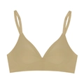 Seamless nude comfort wireless bra with thin breathable fabric and wide straps - Deep Skin
