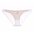Close-up of white eyelash lace panties showing delicate floral patterns and mesh details - 019P White