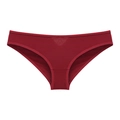 Women's sexy dark red low-rise cotton briefs with breathable fabric and cross-strap design - S / Burgundy