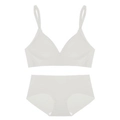 Conjunto de lencería sin costuras con sujetador de cuello en V y braguita en blanco crema - S / Juego Blanco Crema
