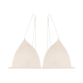 Conjunto de sujetador sin aros con tirantes finos en tejido acanalado beige crema - S / Color Piel