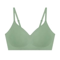 Seamless light green wire-free push-up bra with V-neckline and adjustable straps - S / Tops / Green