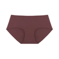 Seamless wine red women's panties with raw edges and anti-bacterial lining - Brown